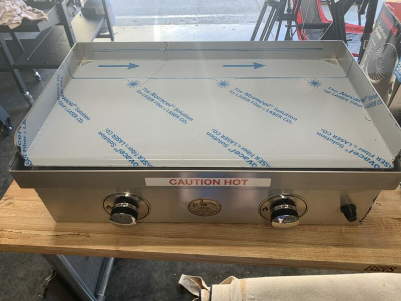 unboxed Le Griddle with adhesive protection