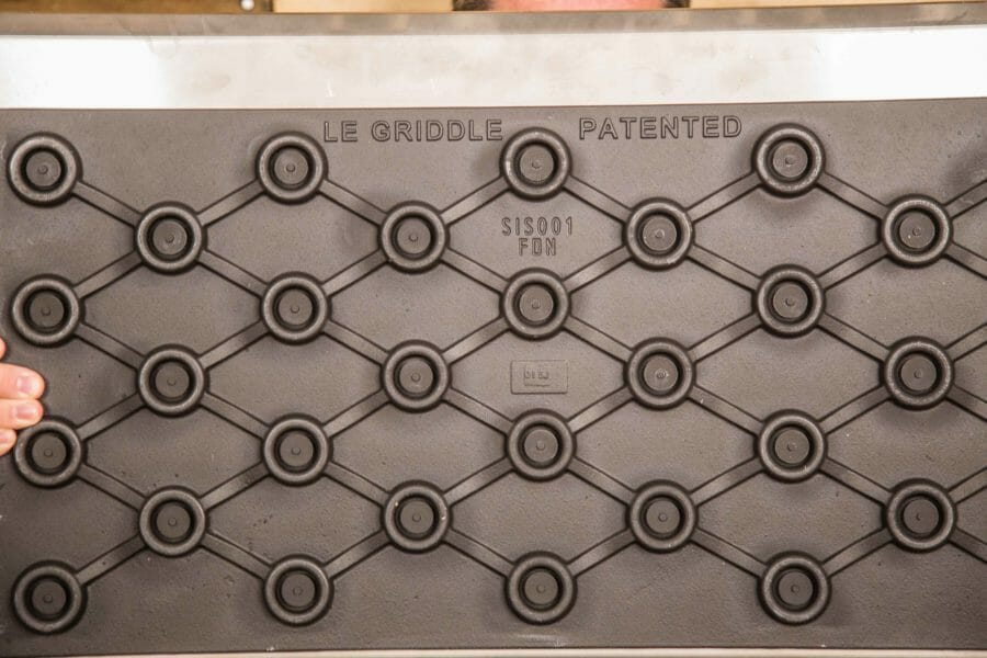 Cast iron bottom of griddle